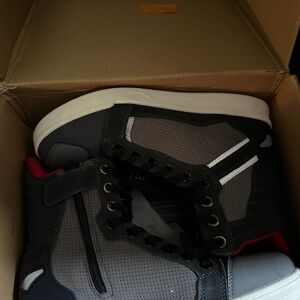 Borleni Iron Jias Men’s 8.5 Motorcycle Boots, Shoes, Sneakers, Gray, Waterproof